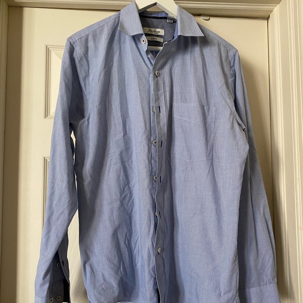 Van Heusen blue dress shirt.